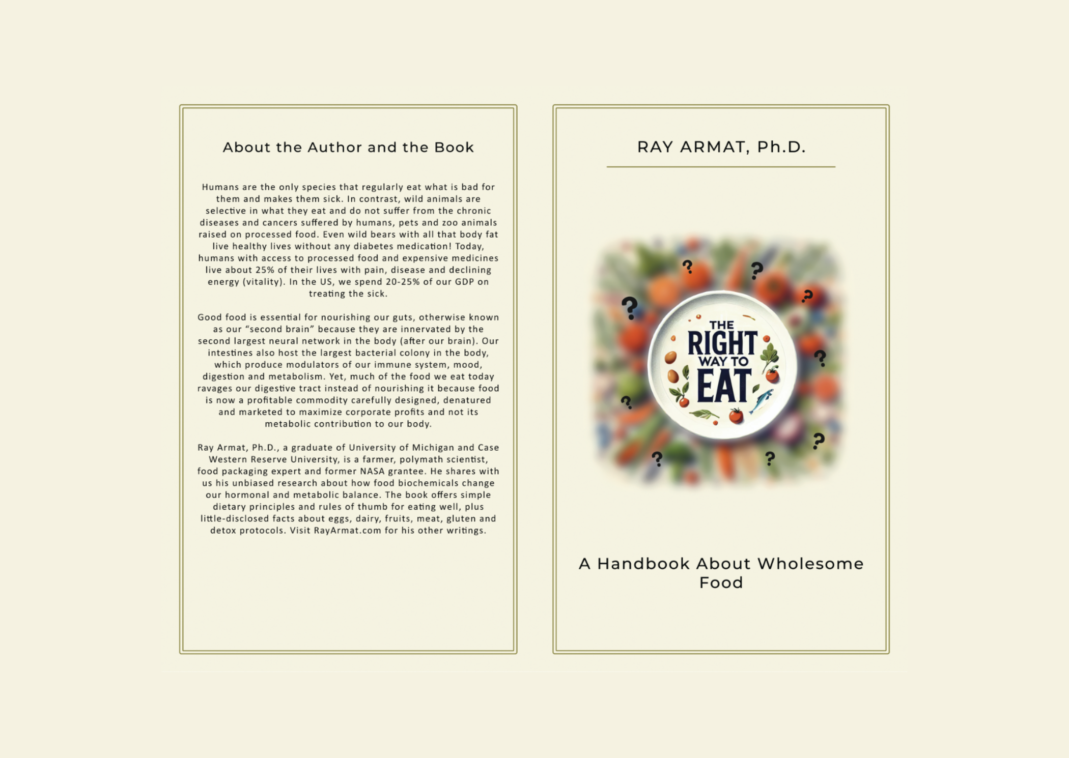 The Right Way to Eat, Signed by Author